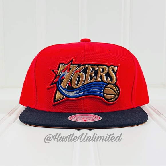 Philadelphia 76ers Mitchell Ness Core NBA Hardwood Classics SnapBack Cap Hat - Picture 1 of 9